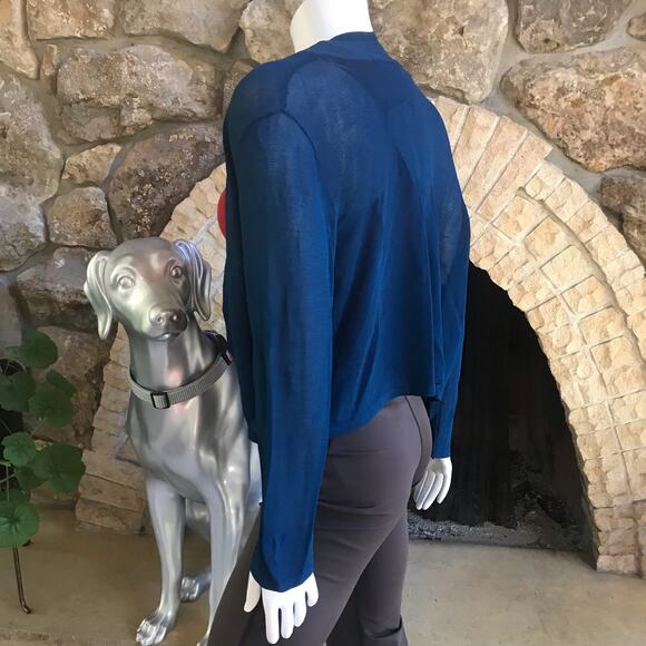 NEW Soft Surroundings Sheer Open Front Blue Cardigan Women's Size XL - Picture 6 of 6